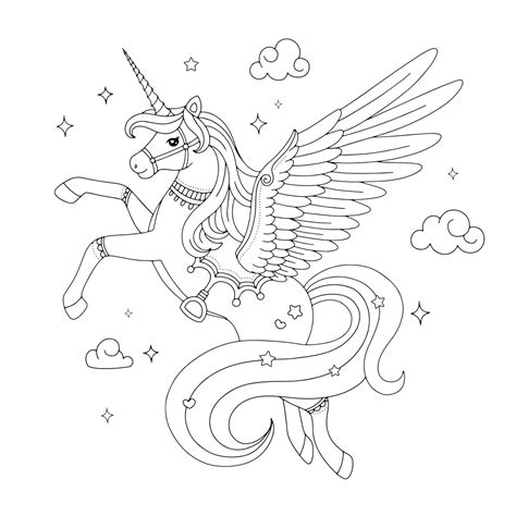 coloring pages  unicorn  wings printable