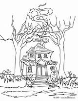 Haunted Coloring Pages Mansion House Scary Disney Halloween Color Print Drawing Castle Hellokids Dark Drawings Houses Strange Colouring Disneyland Book sketch template