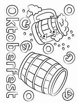 Oktoberfest Coloring Barrels Colorironline sketch template
