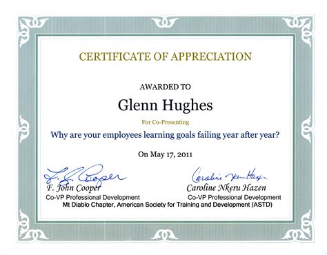 certificate  appreciation
