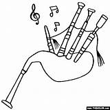 Bagpipes Coloring Pages Instruments Bag Color Pipes Drawing Musical Easy Drawings Bagpipe Colouring Online Music Cute Kids Crafts Chapeau Patrick sketch template
