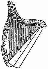 Harp Harpe Arpa Irlandesa Irlandaise Irlandeses Simbolos Symboles Gaelic sketch template