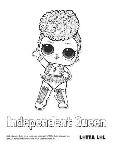 independent queen coloring page lotta lol lol dolls coloring pages