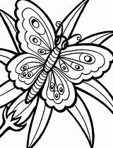 Coloring Butterfly Pages Flower Printable Cute Drawings Spring Sheets Easy Butterflies Getcolorings Getdrawings Drawing Color Heart Mandala Choose Board sketch template