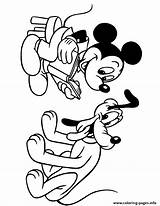 Mouse Reading Coloring Mickey Pluto Disney Pages Book Printable Color sketch template