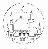 Mosque Colouring Ramadan Adabi Kareem Enfants Mosques sketch template