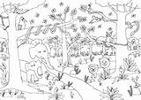 Jungle Coloring Pages Animals Safari Kids Cute Colouring Animal Scene African Bestcoloringpagesforkids Print Printable Cartoon Visit Template sketch template