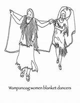 Coloring Native American Pages Thanksgiving Women Dance Wampanoag Dancers Blanket Called Had Dances Own Them Their History People Choose Board sketch template