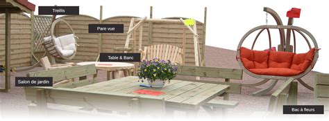 mobilier exterieur en bois pour jardin  terrasse chalets gle