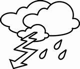 Clipart Thunderstorms Cliparts Thunder Library Clip sketch template