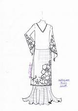 Kurung Baju Colouring Dress sketch template