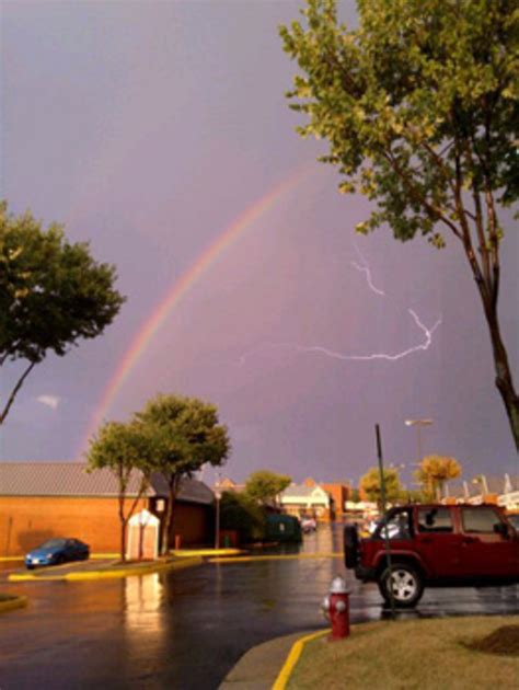 photo  video lightning streaks  double rainbow  fairfax va