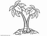 Palm Tree Coloring Pages Drawing Realistic Printable Kids Adults Color Print sketch template