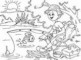 Paisajes Disegni Colorare Bambini Pesca Affascinante Pescador sketch template