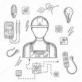 Tools Electrical Electrician Drawing Equipment Tool Illustration Professional Stock Electricista Engineering Electric Drawings Electricity Vector Background Tankbig Depositphotos Icon Symbols sketch template