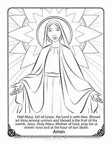 Hail Printable Jesus Colouring Marian sketch template