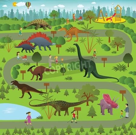 dinosaur park   city mural wallpaper dinosaur park dinosaur