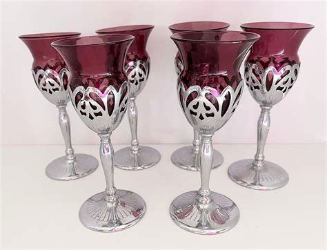 Farberware Cocktail Glasses Purple Stemware Farber Brothers Glass