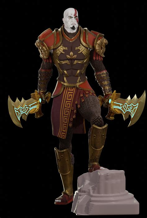 artstation kratos armor god  blades  athena