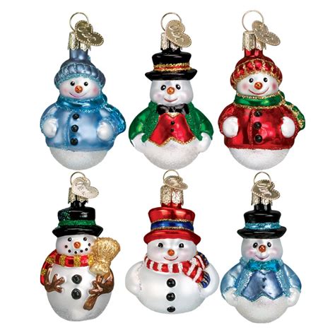 world christmas miniature snowman glass mini tree ornament set  walmartcom