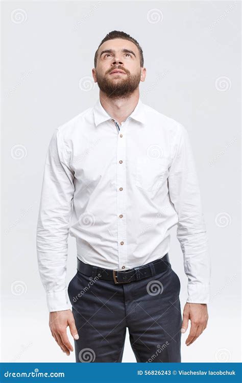 man  beard standing    stock photo image