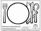 Placemats Utensils sketch template
