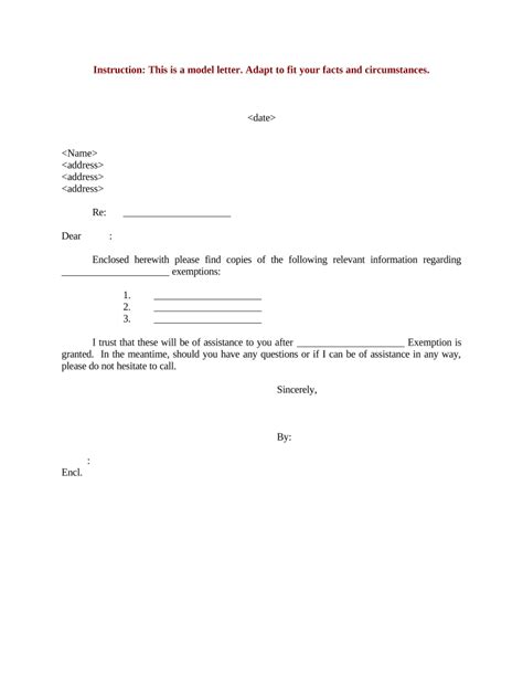 sample letter exemption  template pdffiller