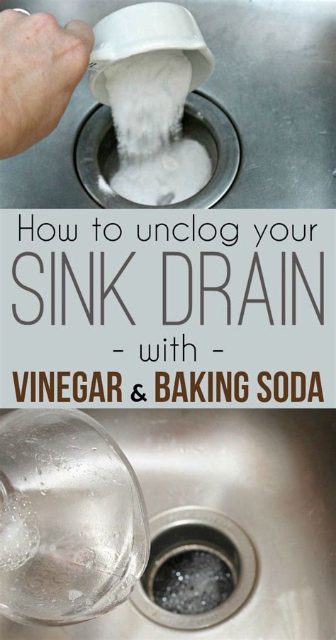 unclog  sink drain  baking soda  vinegar oe eig
