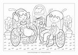 Children Colouring Wheelchairs Pages Activity Well Soon Village Explore sketch template