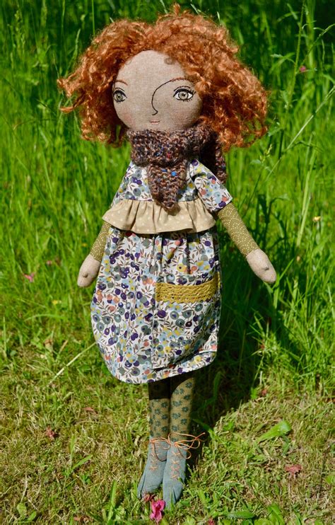handmade fabric doll fabric doll cloth doll textile doll etsy