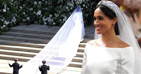 meghan markle wedding dress in pictures bride wears silk givenchy gown