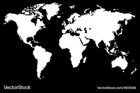 white world map royalty  vector image vectorstock