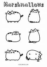 Pusheen Coloring Pages Marshmallow Printable sketch template