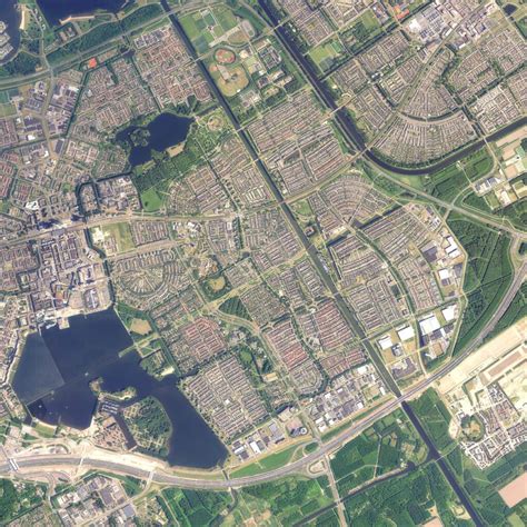 luchtfoto almere met wijken vector map de  kaarten shop