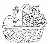 Fruit Coloring Basket Pages Printable Kids sketch template