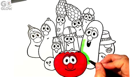 veggietales colouring page youtube