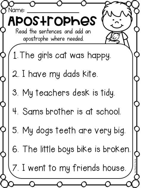 apostrophe  answers ideas apostrophes grammar worksheets