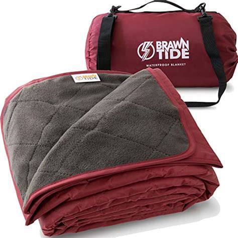 brawntide large outdoor waterproof blanket quilted with extra thick fleece warm windproof