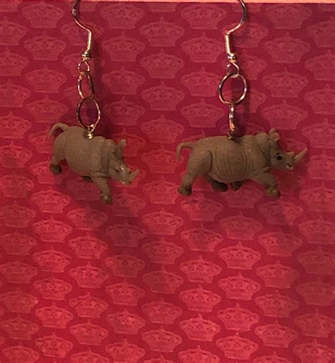 rhinoceros earrings etsy etsy earrings earrings silver