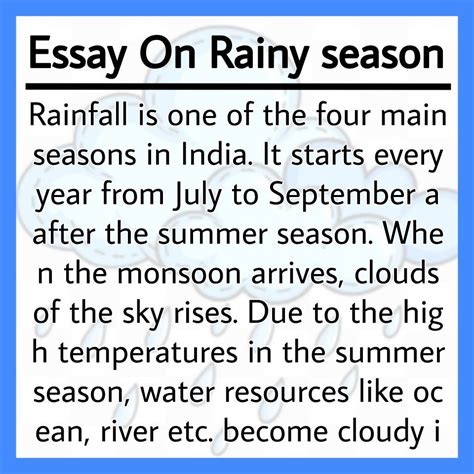 essay  rainy season essay  rainy season paragraph  rainy