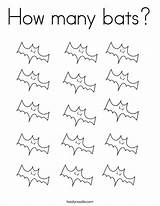 Coloring Bats Many Counting Bat Print Ll Noodle Twisty sketch template