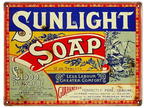 sunlight soap metal sign    vintage style retro country etsy
