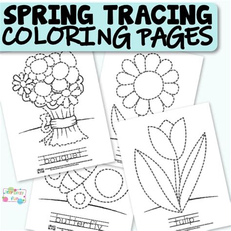 spring tracing coloring pages itsy bitsy fun