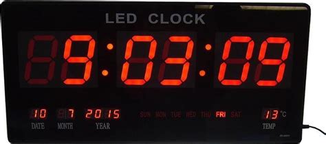 xxl digitale led klok met seconden teller datum temperatuur dag en tijd weergave bolcom