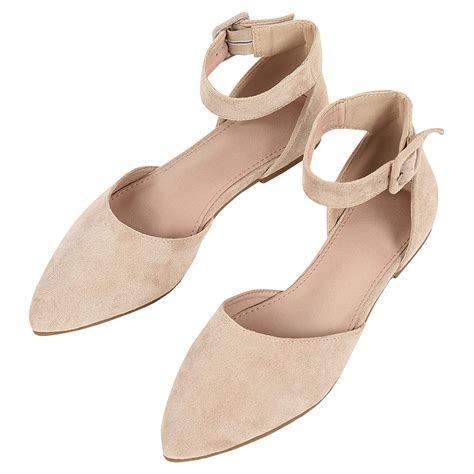 Buy Womens Ankle Strap D Orsay Ballet Flats Pointed Toe Comfort