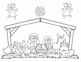 Manger Navideños Nativity sketch template