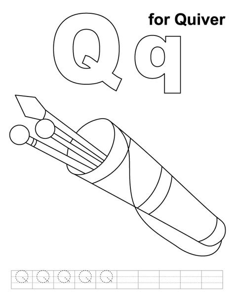 quiver coloring page  handwriting practice