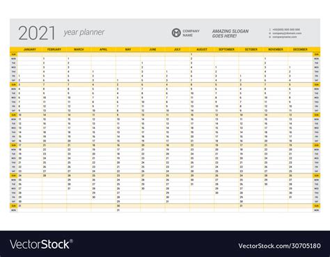 Yearly Planner Calendar 2021 2022 Calendar