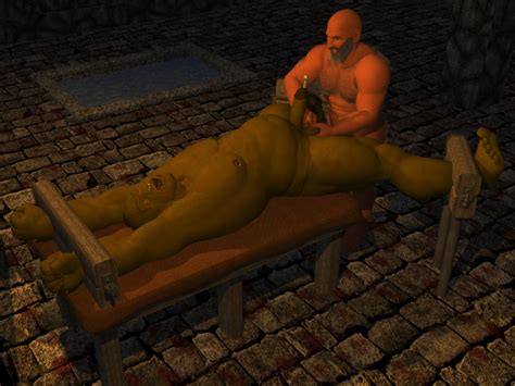 rule 34 3d ballbusting bondage cbt gay human male male only nude orc squeeze yaoi 787474