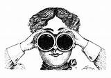 Binoculars Lady Looking Through Coloring Clip Clipart Vector Woman Drawing Using Victorian Public Domain Cliparts Publicdomains Hands Retro Transparent Librarything sketch template